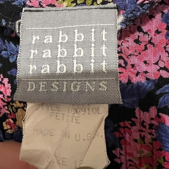 Rabbit Rabbit Rabbit Designs Vintage Floral Midi Dress Medium (vintage 12) - Picture 5 of 7